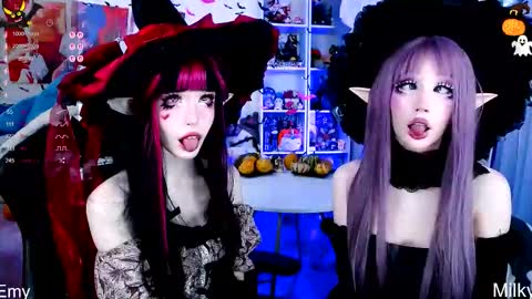 Emy and MilkyCute today    MY TG CHANNEL online show from October 31, 8:31 pm