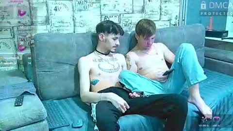Max tall dark-haired guy with tattoos and Phil blond-haired online show from July 2, 3:23 am
